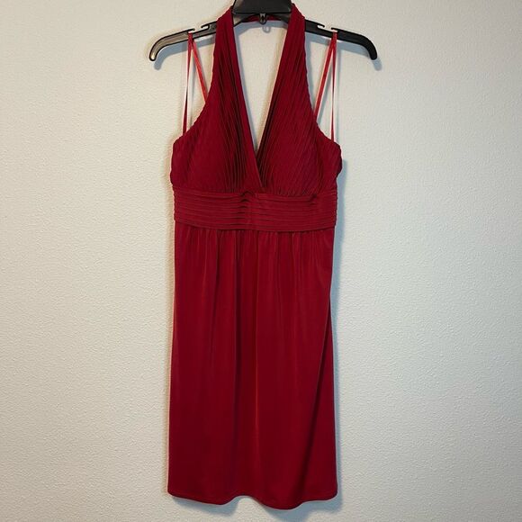 Vintage Y2K Max and Cleo Red Halter Dress Size 8 - Picture 1 of 10